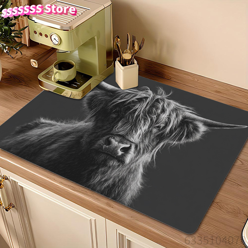 Vintage West Highland Cow Desi - Cow Mat Rubber 评论和价格