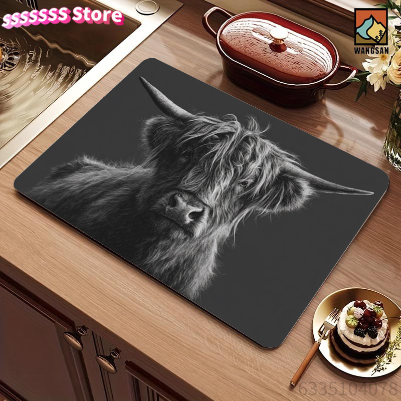 Vintage West Highland Cow Desi - Cow Mat Rubber 评论和价格