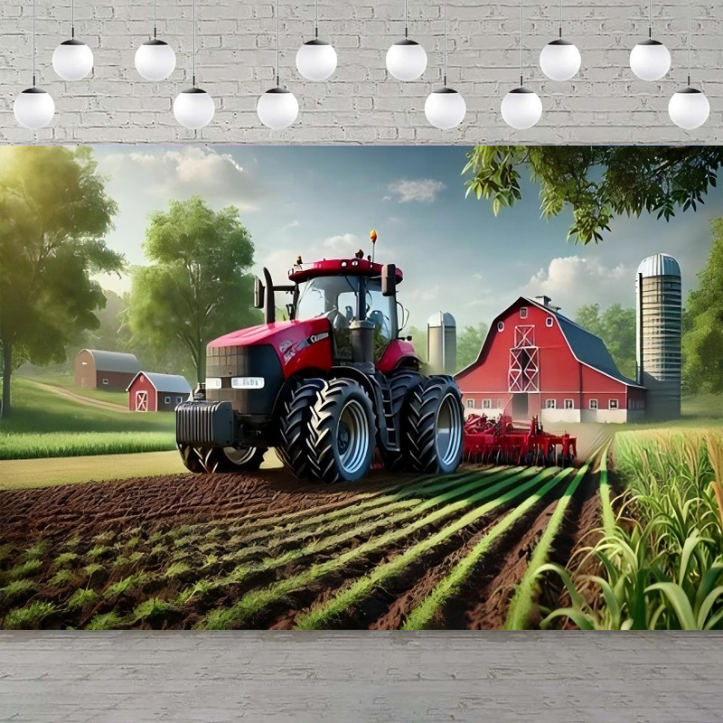 Busy Farm Photography Backdrop - Agriculture Farm House 评论和价格