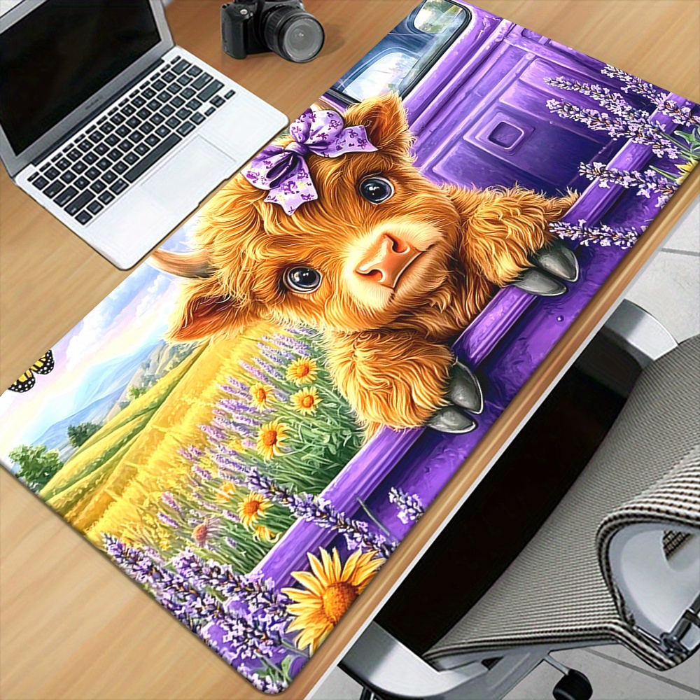 Cute Highland Cow Lavender Fie - Cow Mat Rubber 评论和价格