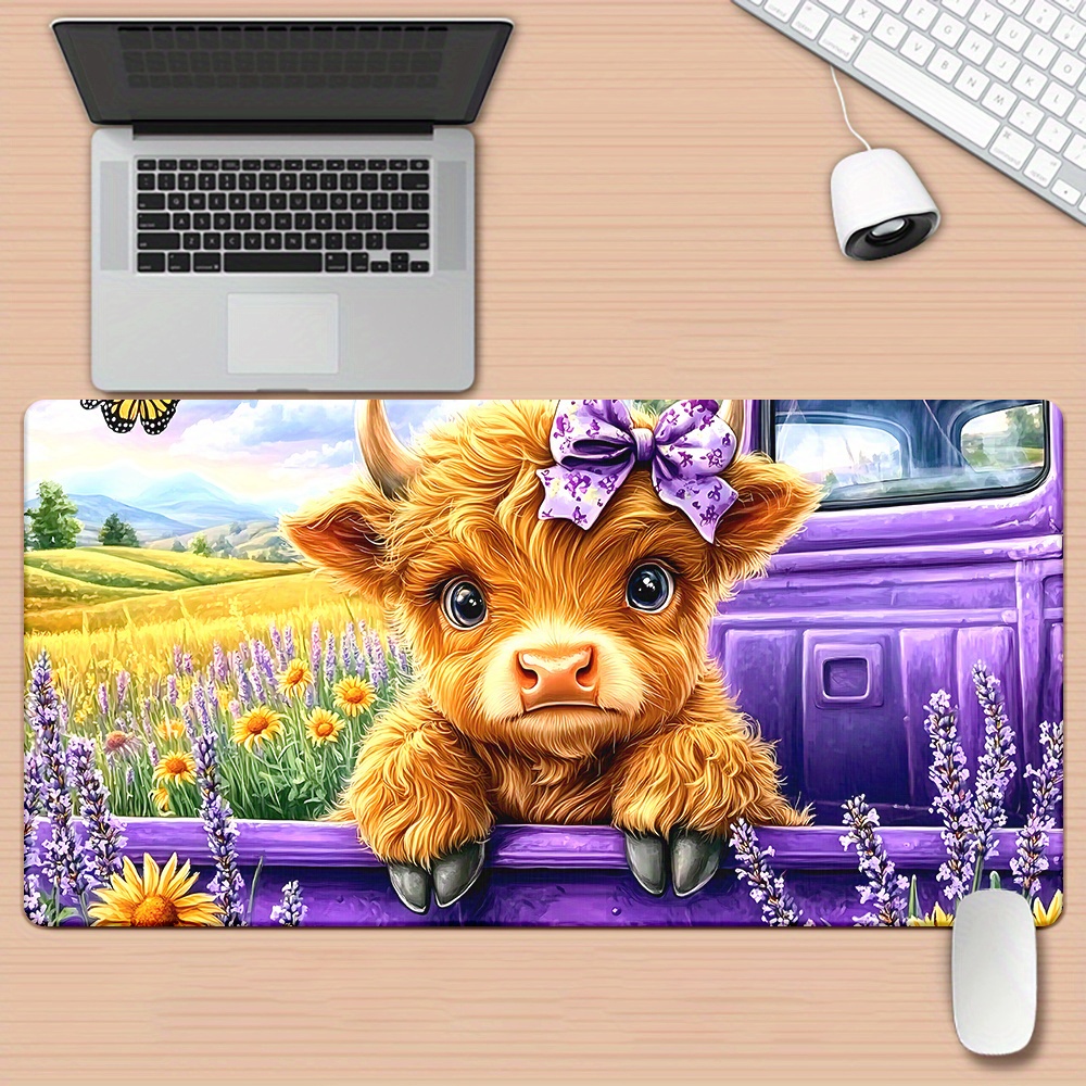 Cute Highland Cow Lavender Fie - Cow Mat Rubber 评论和价格
