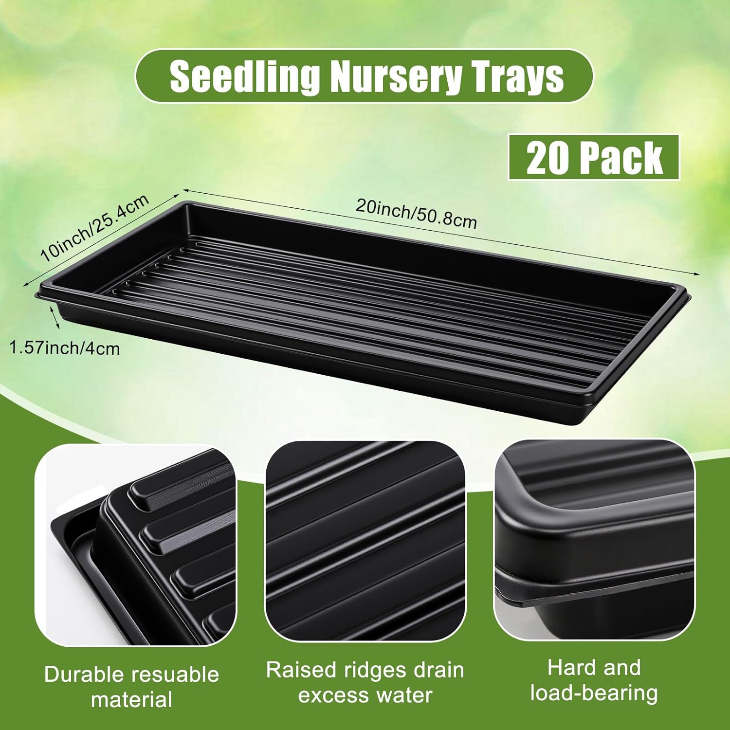 20 Pack 1020 Seed Starting Tra - Nursery Plug Tray 评论和价格