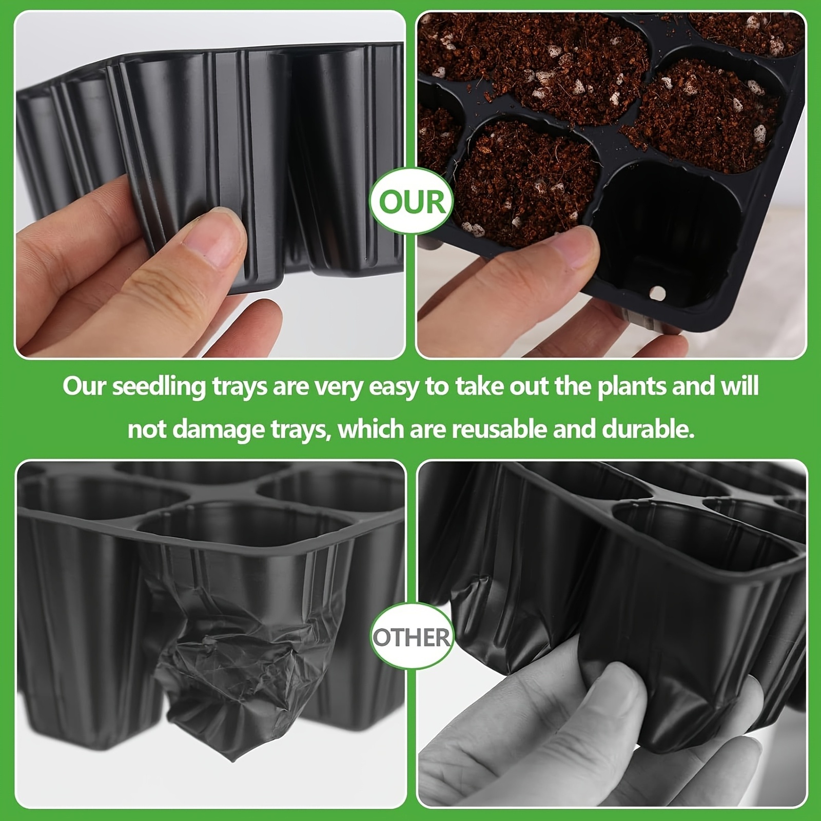 10pcs 12-Cell Plastic Seed Sta - Nursery Plug Tray 评论和价格