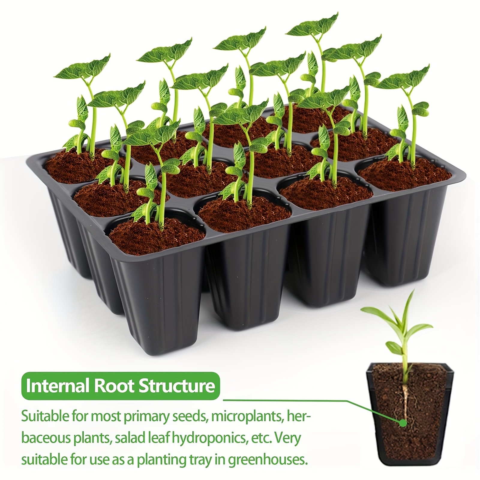 10pcs 12-Cell Plastic Seed Sta - Nursery Plug Tray 评论和价格