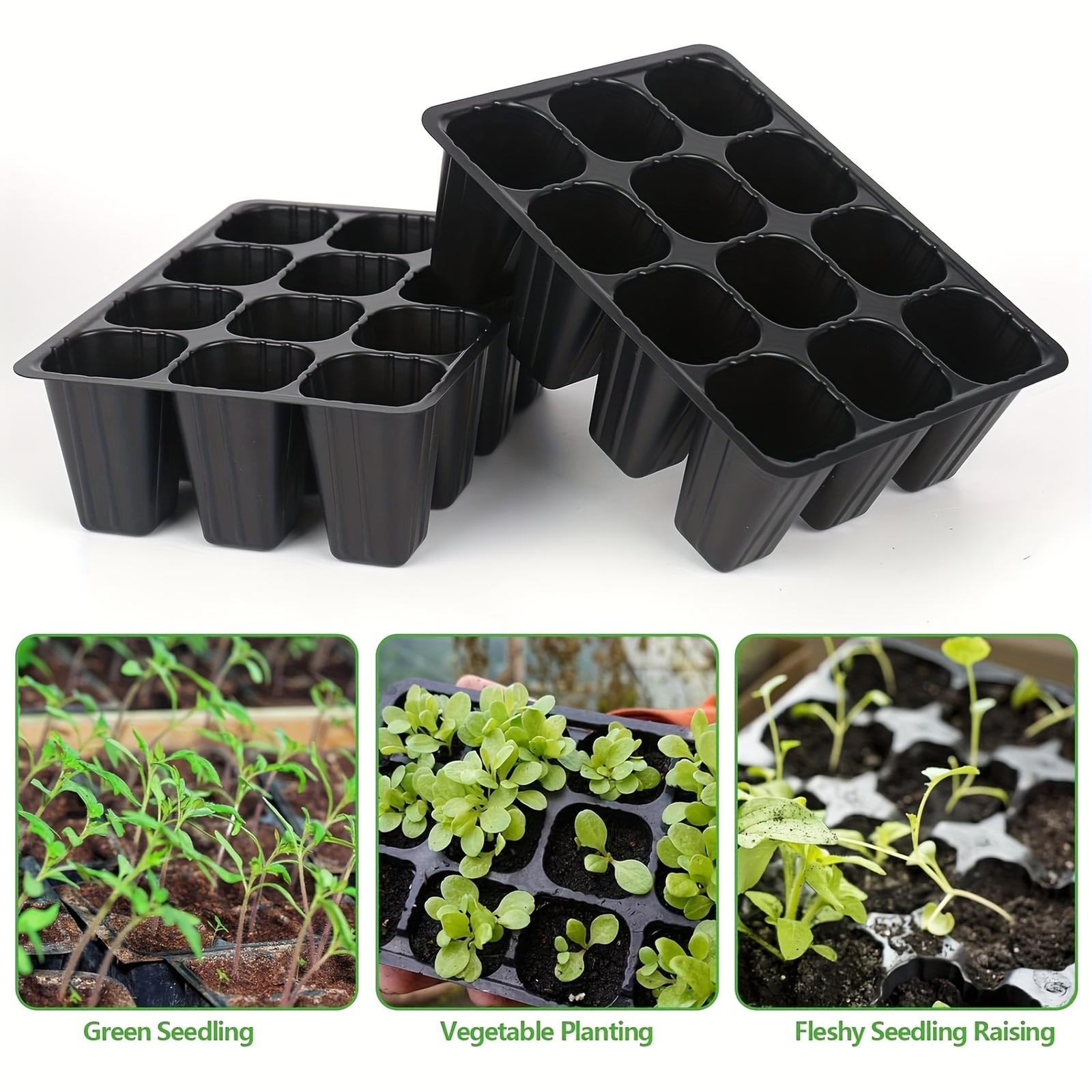 10pcs 12-Cell Plastic Seed Sta - Nursery Plug Tray 评论和价格