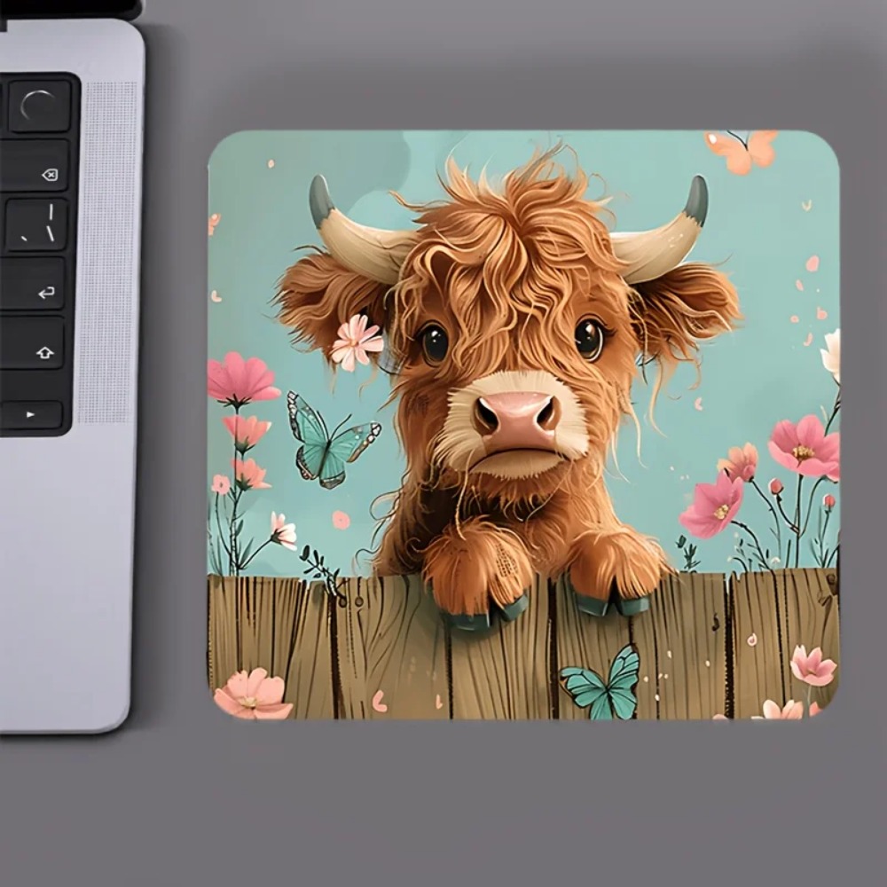Adorable Highland Cow Mouse Pa - Cow Mat Rubber 评论和价格