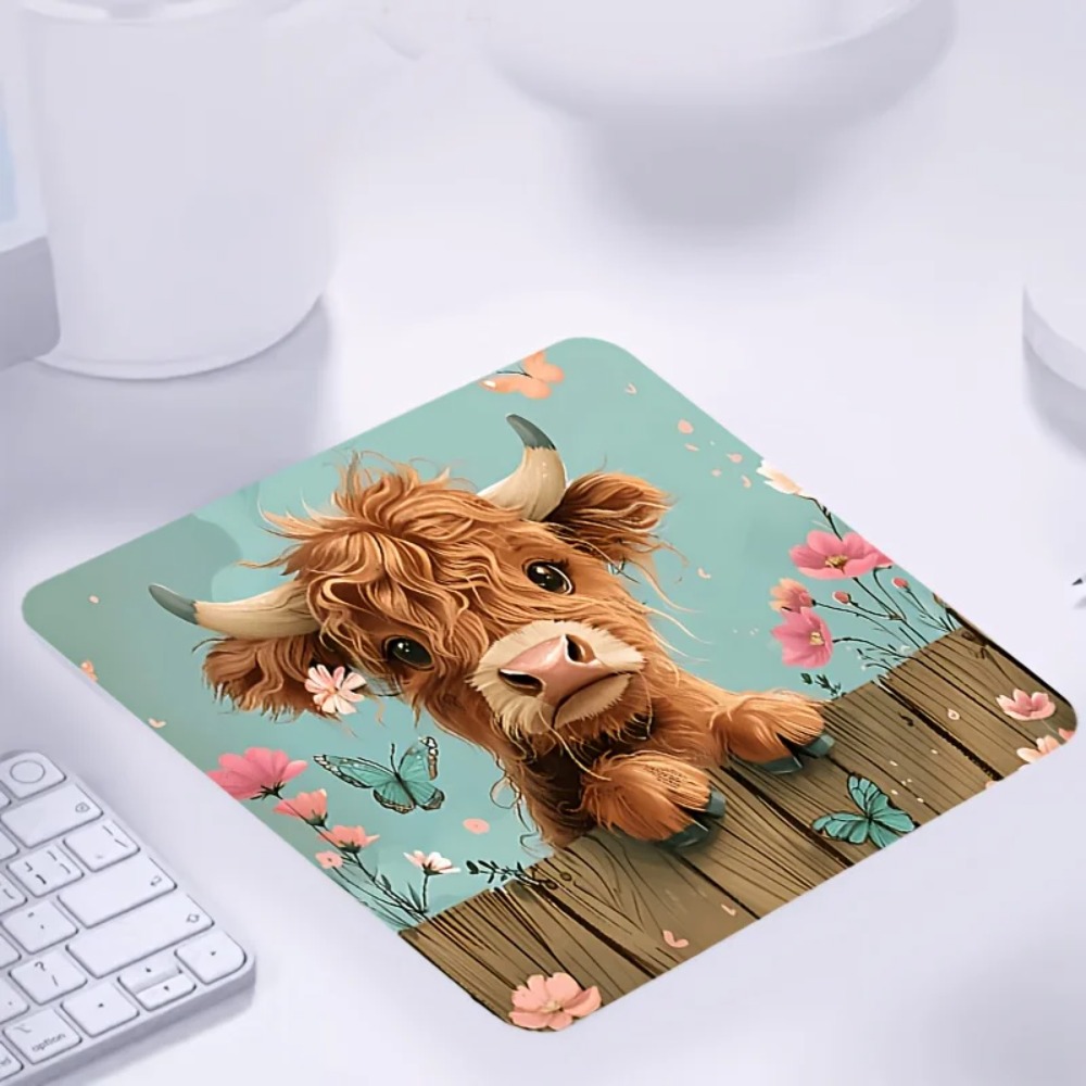 Adorable Highland Cow Mouse Pa - Cow Mat Rubber 评论和价格