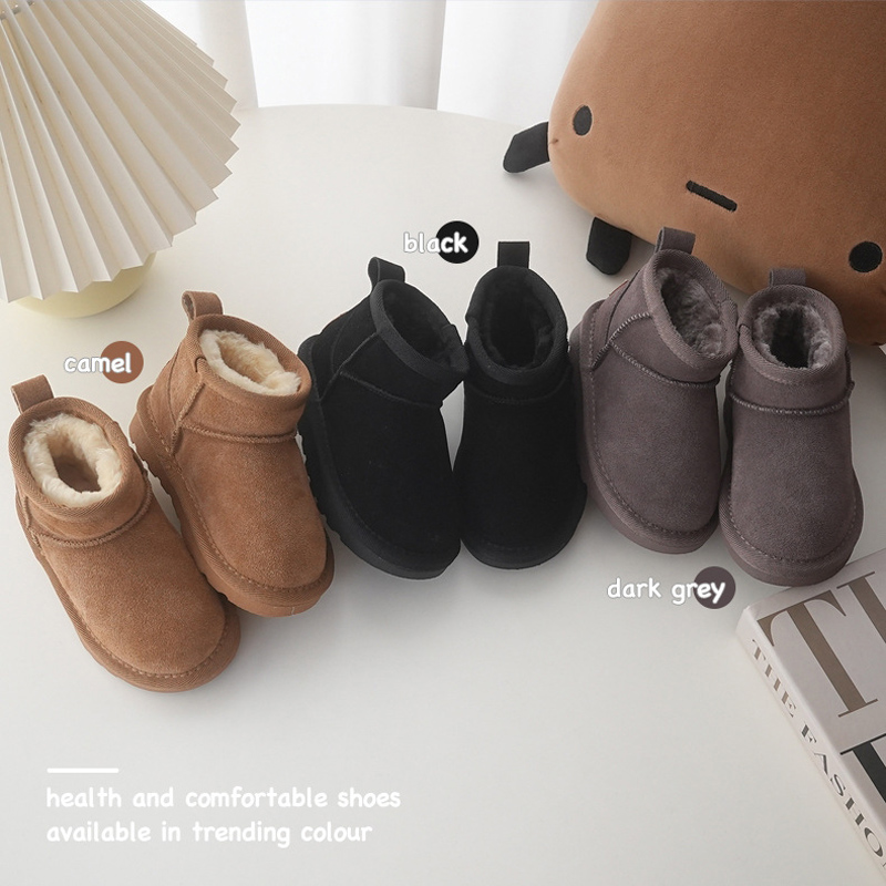 Children Winter Snow Boots Bab - Cow Mat Rubber 评论和价格