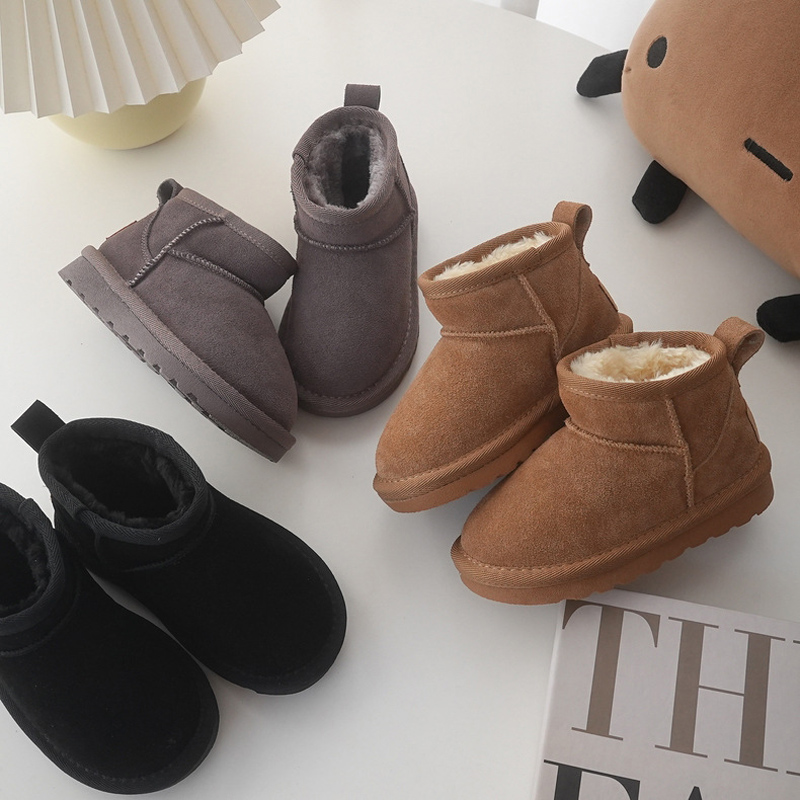 Children Winter Snow Boots Bab - Cow Mat Rubber 评论和价格
