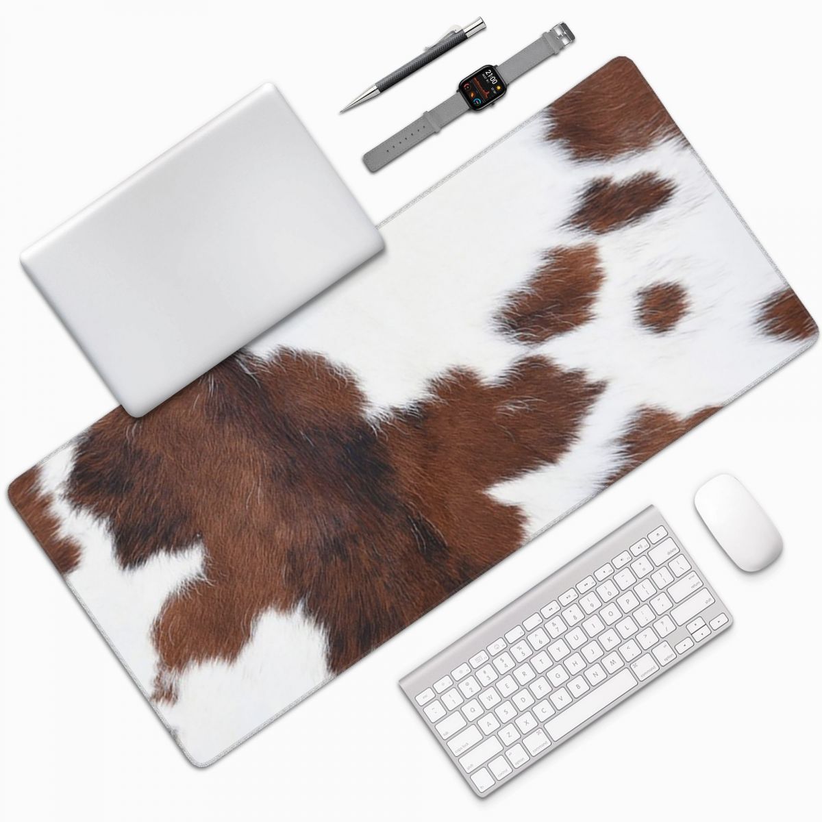 Large Mouse Pad Cow Skin Patte - Cow Mat Rubber 评论和价格