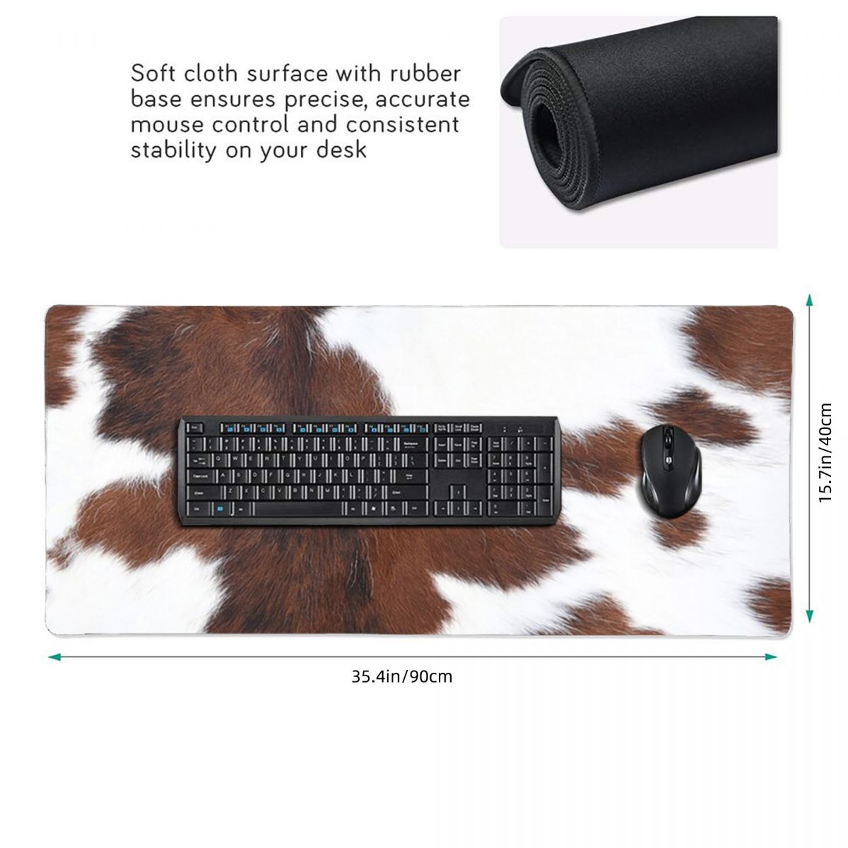 Large Mouse Pad Cow Skin Patte - Cow Mat Rubber 评论和价格