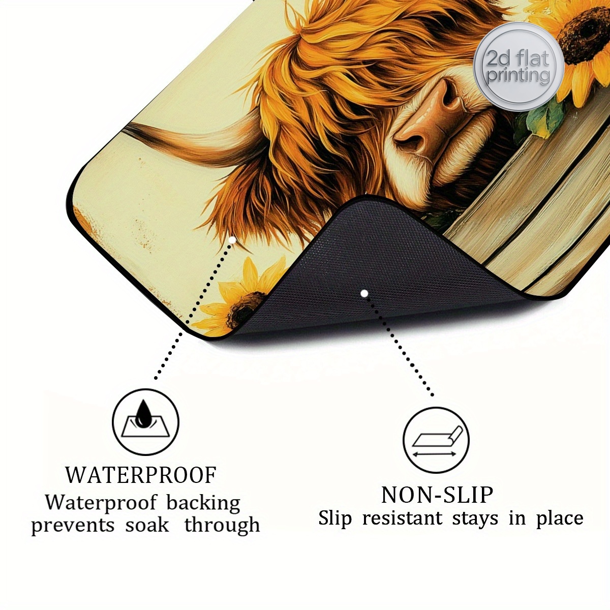 1pc Decorative Dish Drying Mat - Cow Mat Rubber 评论和价格