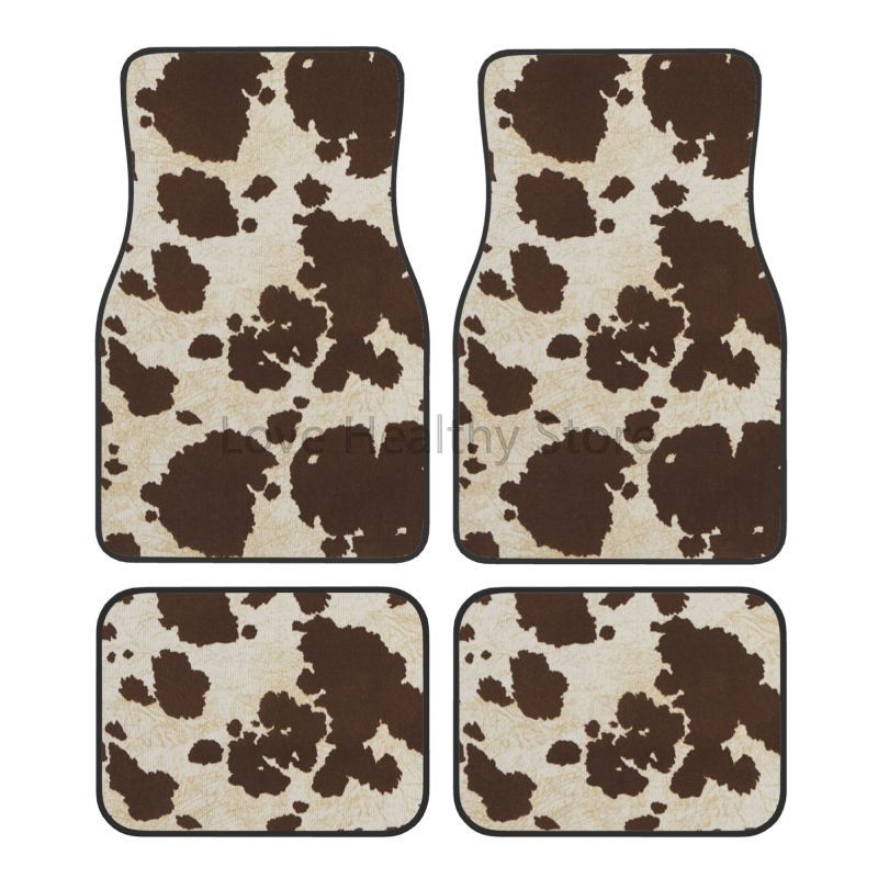 Cow Car Floor Mats Set of 4 Br - Cow Mat Rubber 评论和价格