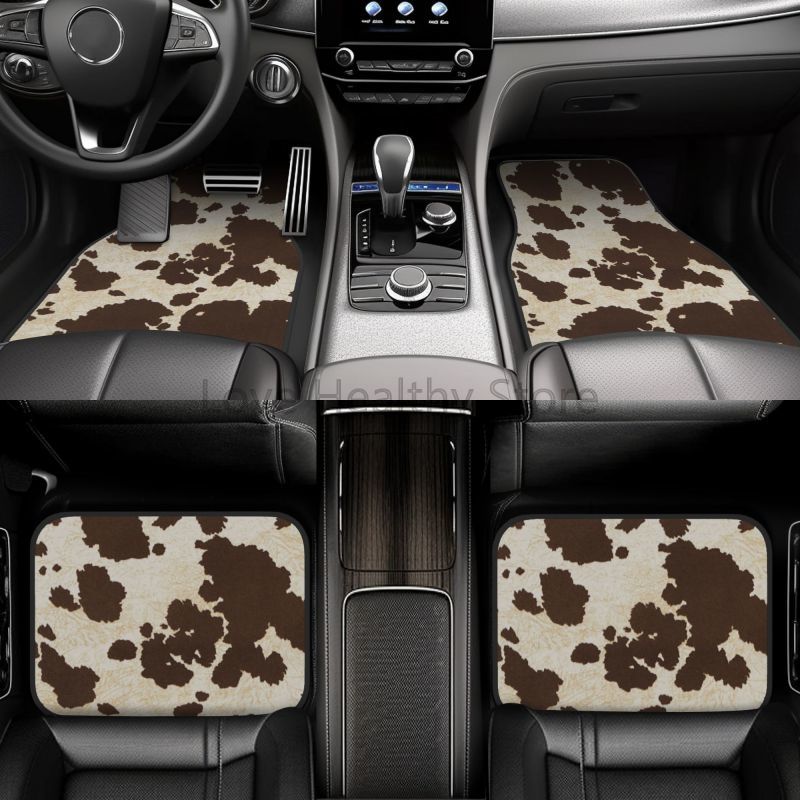 Cow Car Floor Mats Set of 4 Br - Cow Mat Rubber 评论和价格