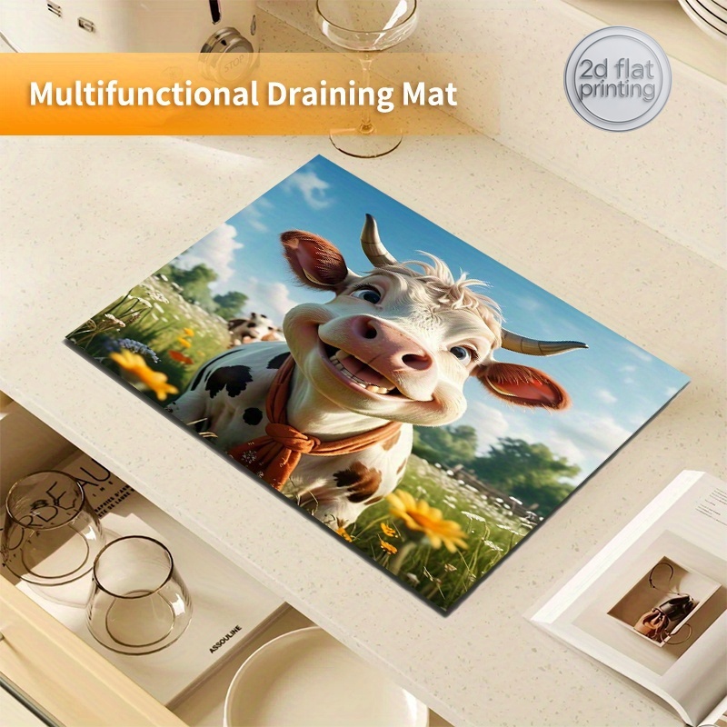 2D Flat Printing 1pc Cow Print - Cow Mat Rubber 评论和价格