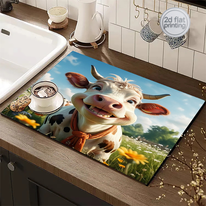 2D Flat Printing 1pc Cow Print - Cow Mat Rubber 评论和价格