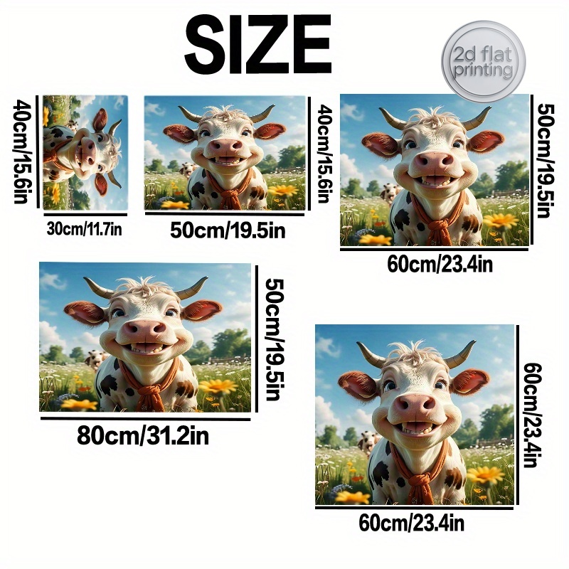 2D Flat Printing 1pc Cow Print - Cow Mat Rubber 评论和价格