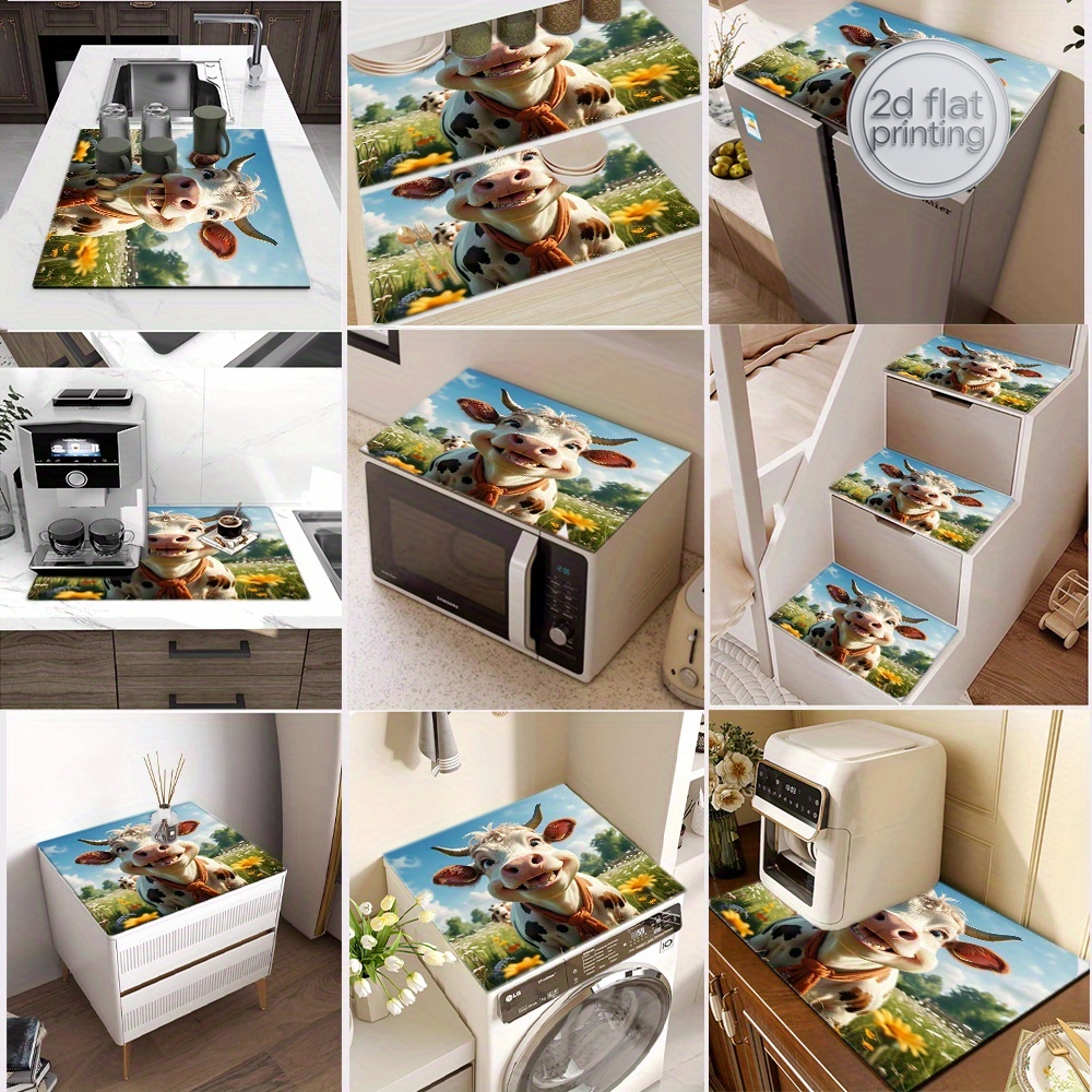 2D Flat Printing 1pc Cow Print - Cow Mat Rubber 评论和价格